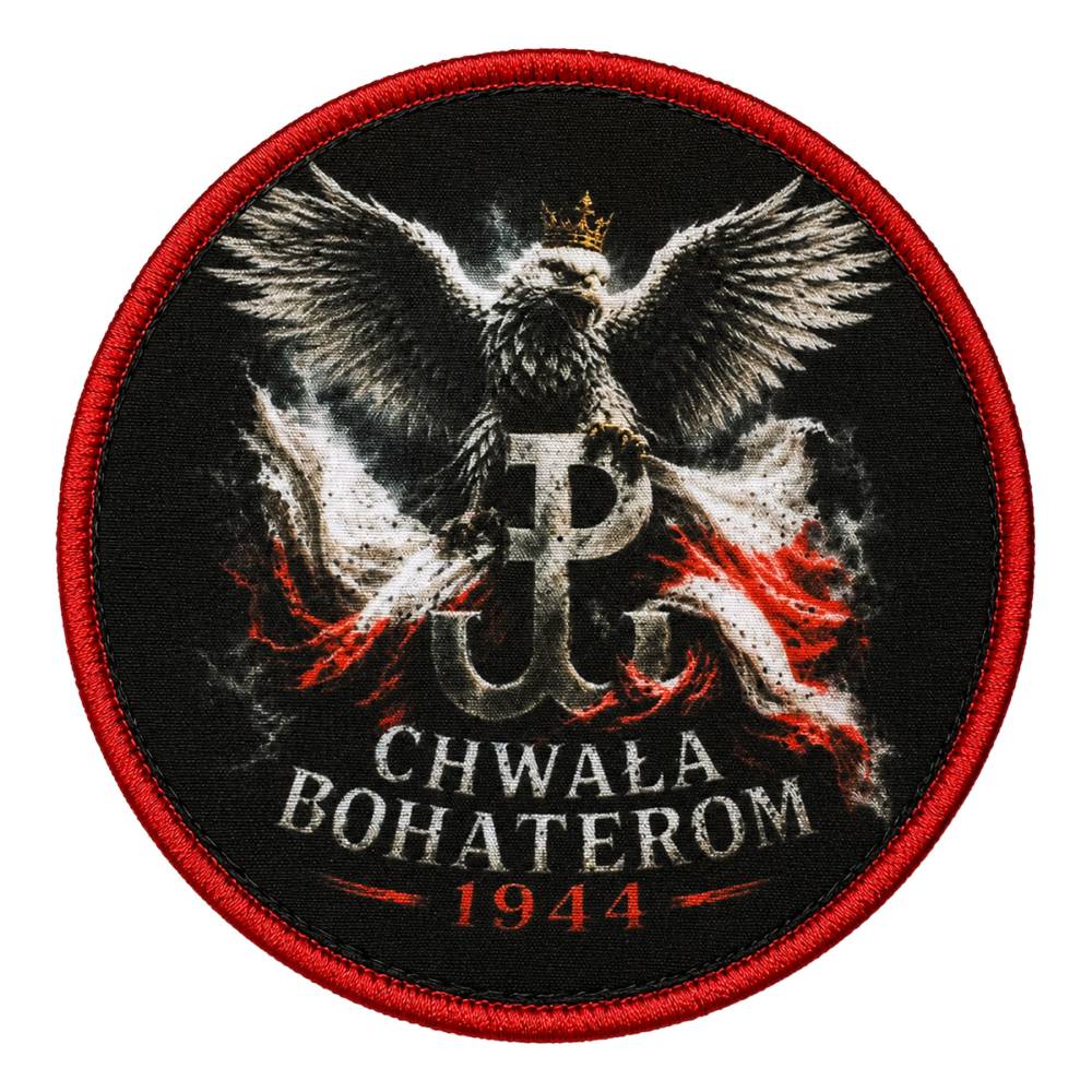 PLAKIETKA PATRIOTYCZNA CHWAŁA BOHATEROM 1944 ORZEŁ RZEP 80 MM