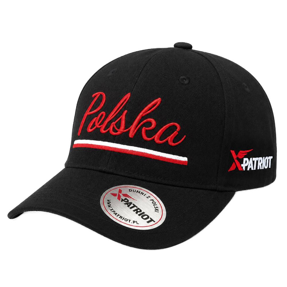 Czapka z Daszkiem Patriotyczna xPatriot Polska Czarna z Haftem